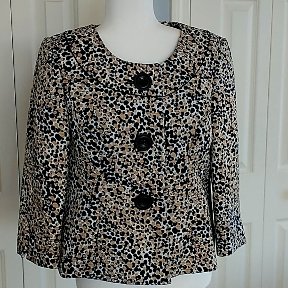 Liz Claiborne printed Blazer Jacket Sz 8